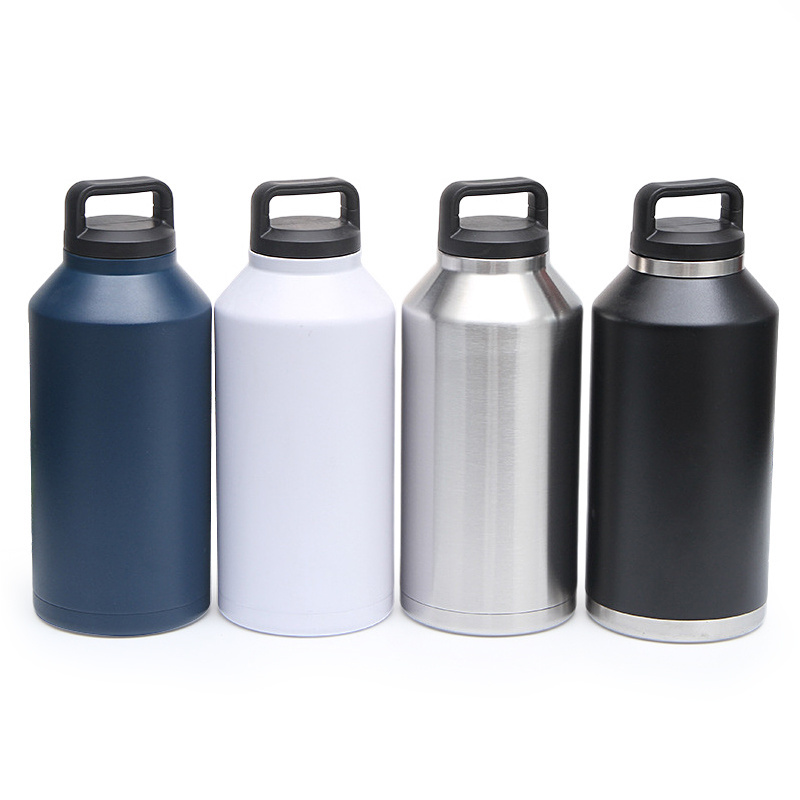 Custom 18oz 36oz 64oz Double Wall Vacuum Insulated Stainless Steel Powder Coated Dishwasher Safe Vacuum Water bottle