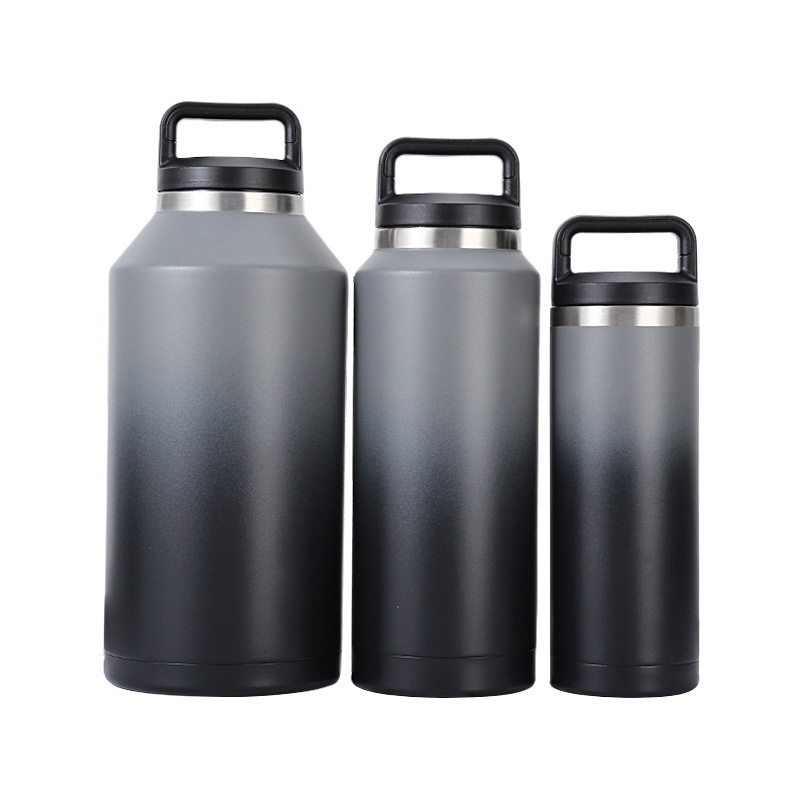 Custom 18oz 36oz 64oz Double Wall Vacuum Insulated Stainless Steel Powder Coated Dishwasher Safe Vacuum Water bottle