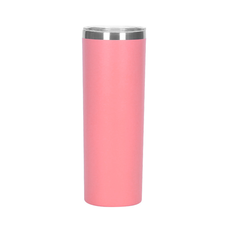 20oz Powder Coated Skinny Tumbler 304 Stainless Steel Drinking Coffee Cup 600ml Double Wall Insulated Tumbler Water Bottle