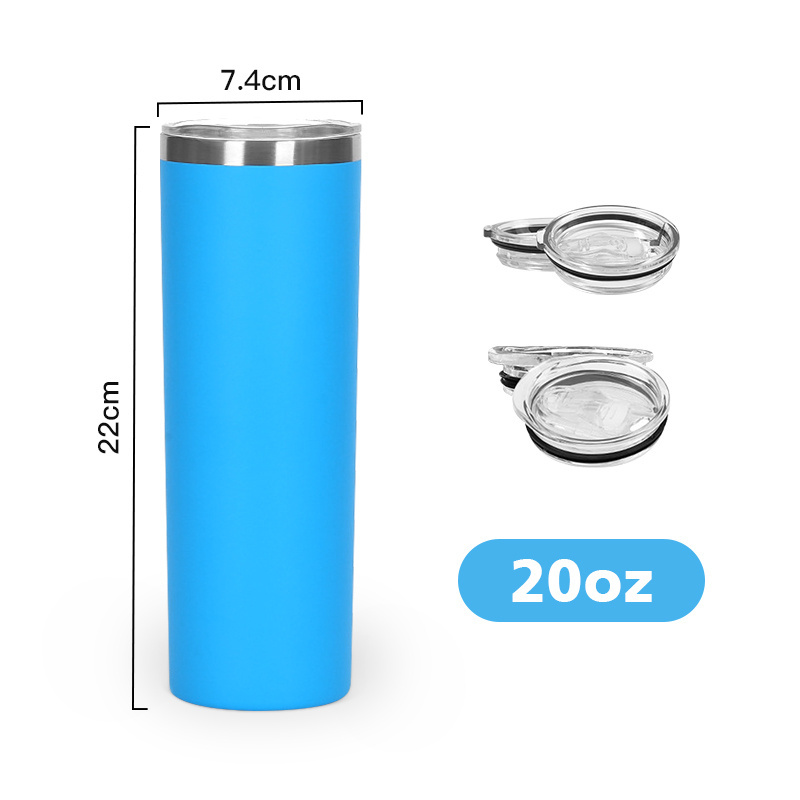 Manufacturer holiday gift 20oz UV stainless steel double wall coffee mug 20 oz laser printing powder coated skinny tumbler