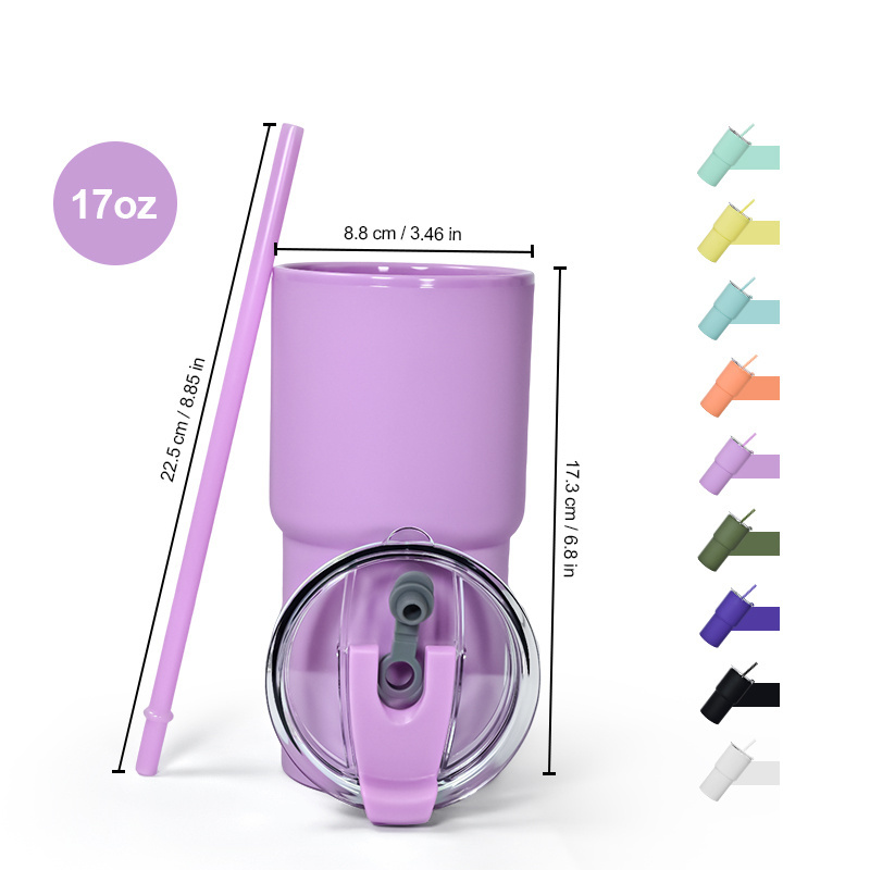 Factory manufacture Acrylic Colored Tumblers 17oz double wall Acrylic Matte tumbler with BPA free plastic straw