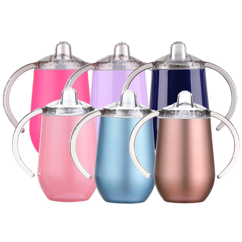 Hot Sale Stainless Steel Tumblers with Sippy Lid double Wall Vacuum insulated 10oz  Sippy  Cup