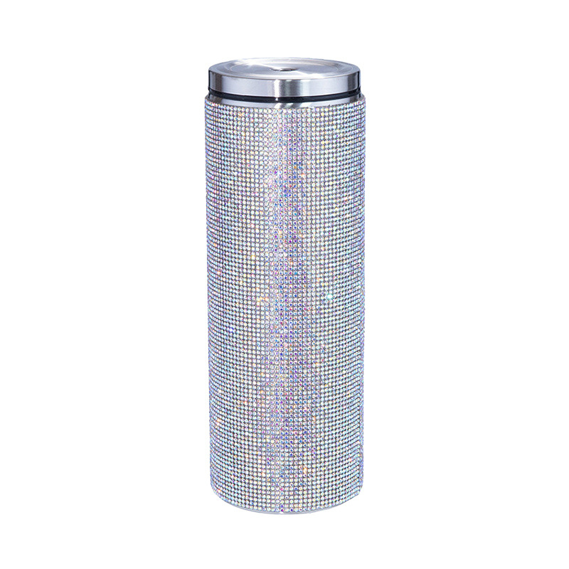 20oz straight diamond tumbler with metal lid and straw stainless steel water bottle double wall insulated drinking cup