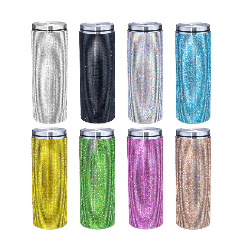 20oz straight diamond tumbler with metal lid and straw stainless steel water bottle double wall insulated drinking cup