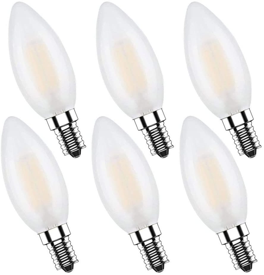 2w 4w 6w  E14 LED Dimmable Frosted C35,Small Screw lamp Warm White  2700K  LED Filament Candle Light Bulb