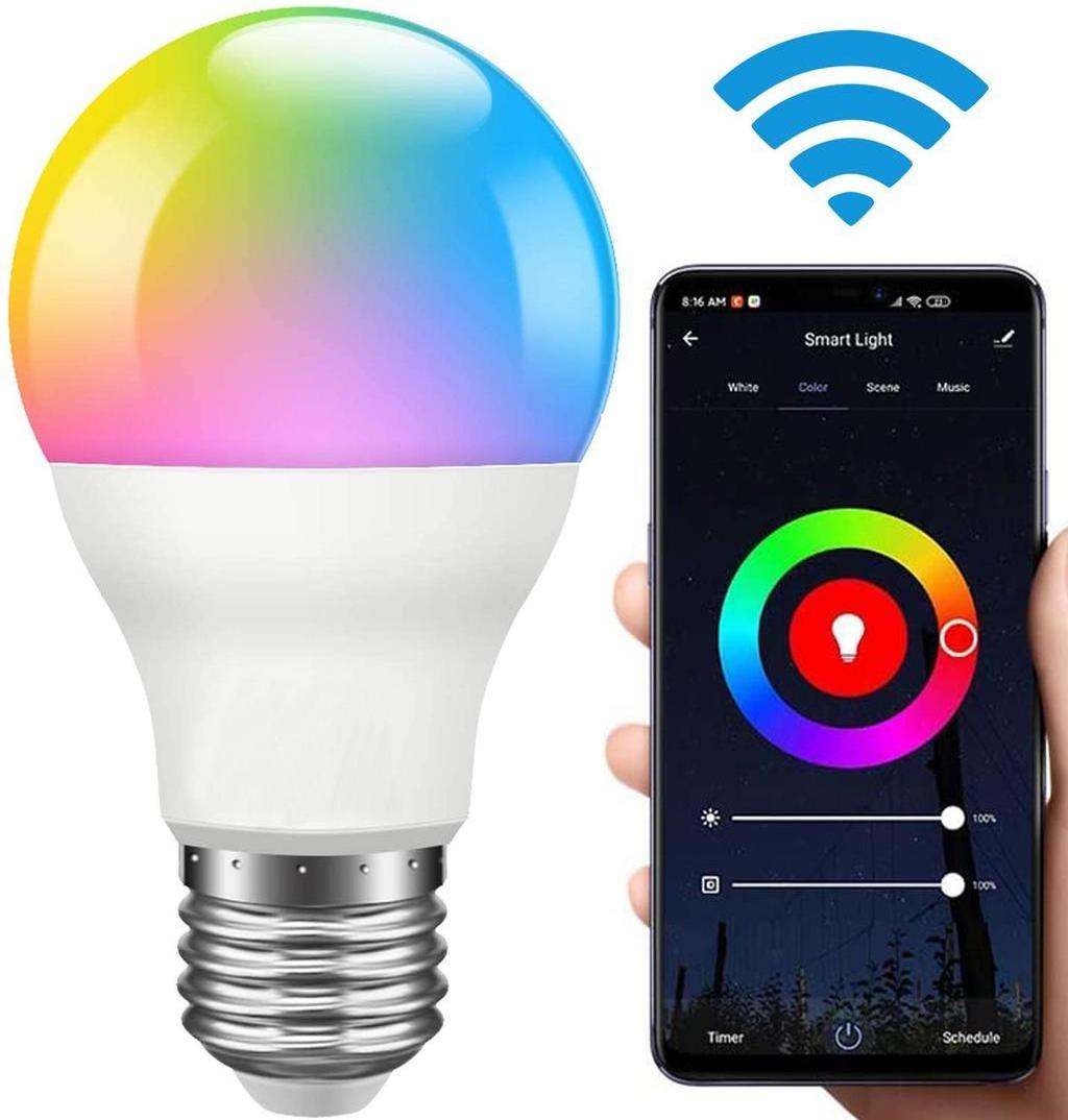 9w E27 Led  Multicolor Dimmable Wifi Smart Light Bulb Compatible With Alexa Google Home