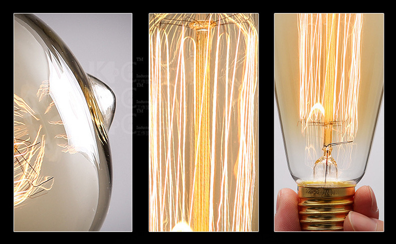 High Selling St64 Vintage Led Fireworks Filament Glass Body Bulb Edison Filament Bulb Incandescent Lamp For Decoration