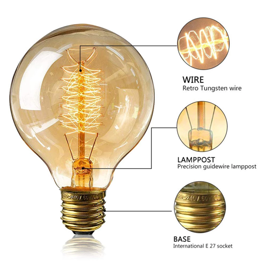 E14 Retro Edison LED Filament Light Bulb AC220V E27 Bombillas LED Vintage Candle Lights C35 G45 Glass Bulb Chandelier Lighting