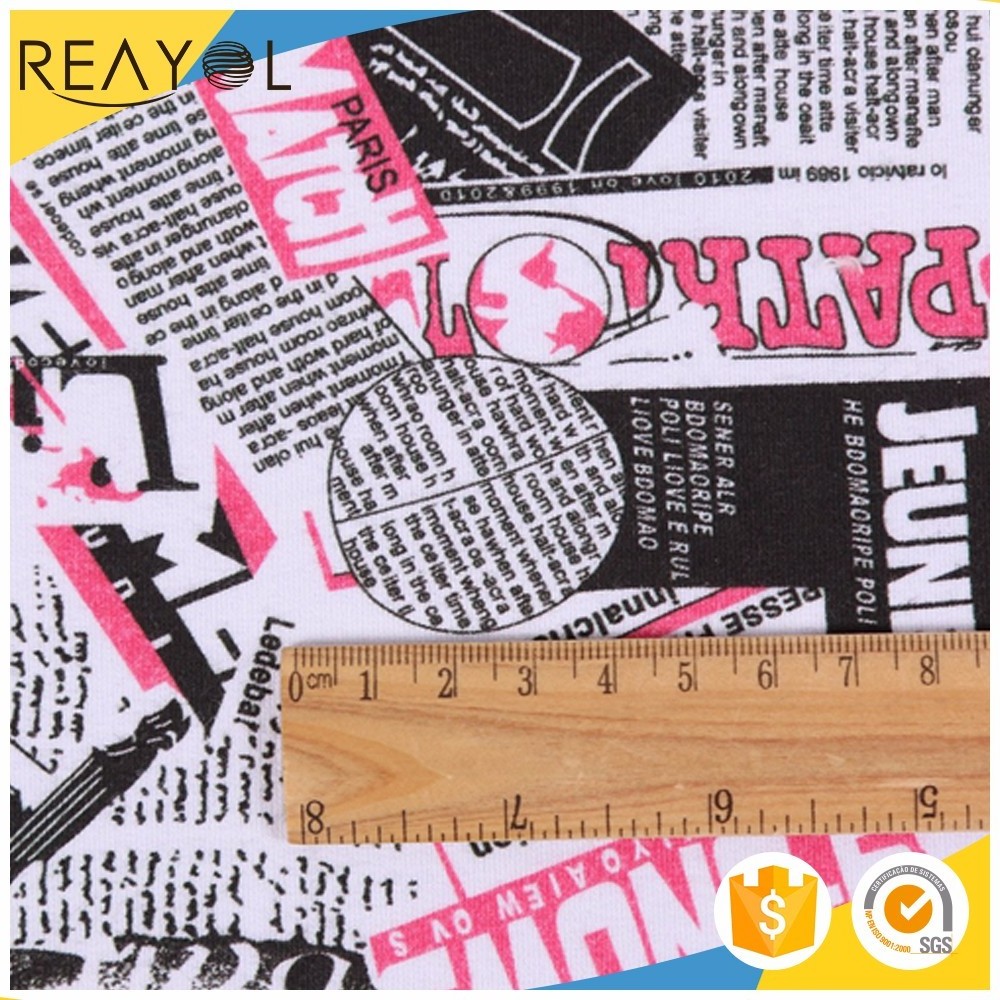 Garment use home textiles printed newspaper plain carded cotton fabric