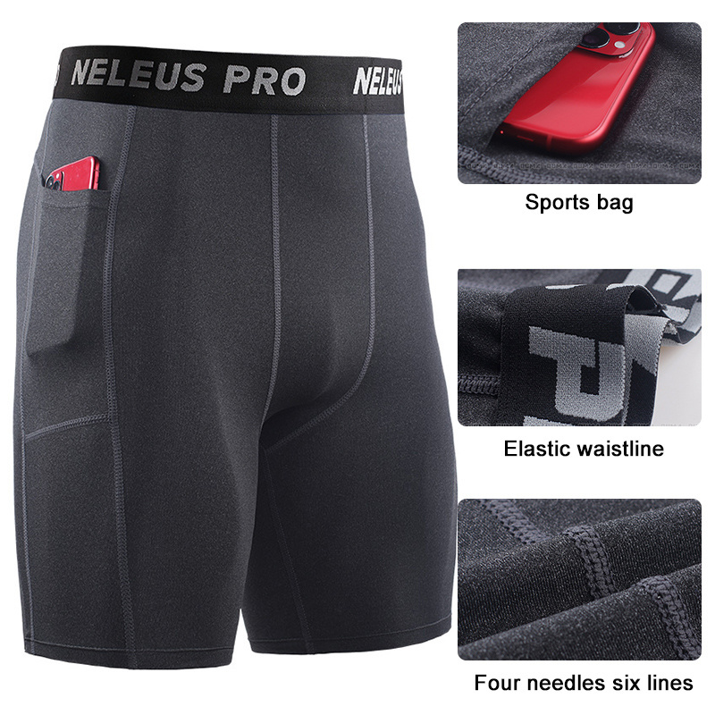 Quick Dry Tight Shorts Men Sweat Out Exercise Fitness Running Stretch Base Training Five - cent Pants