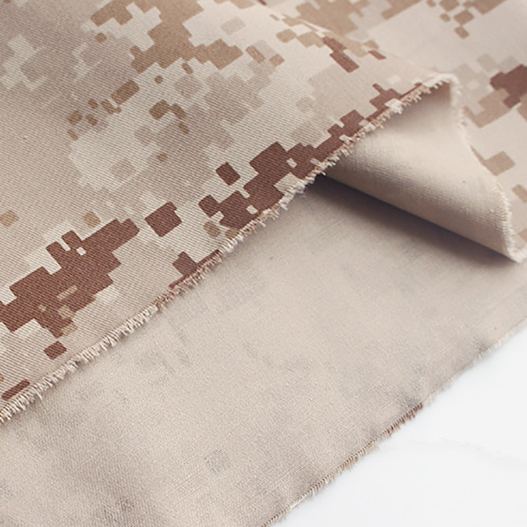 Desert Pattern Design Camouflage Textile 65 Polyester 35 Cotton Twill Fabric For Uniform