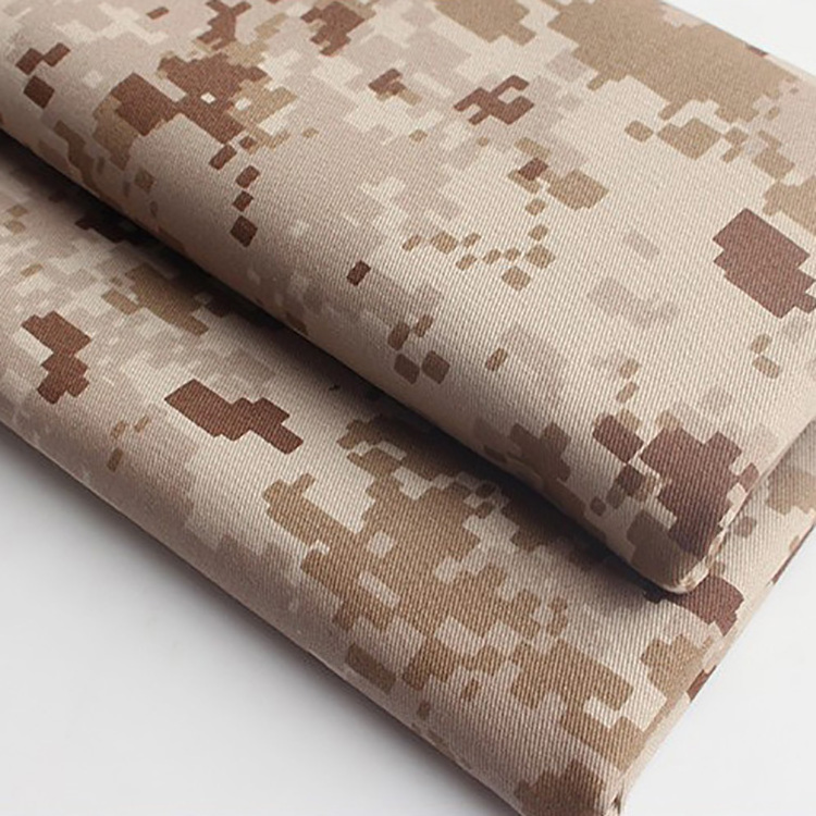 Desert Pattern Design Camouflage Textile 65 Polyester 35 Cotton Twill Fabric For Uniform