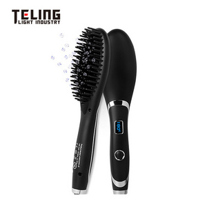 Negative Ion Fast Heating Portable Hair Straightener Comb LED Display Electric Hair Straightener Brush