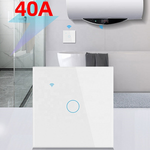 EU standard Smart Water Heater Boiler Switch socket 40A 8000W WIFI Support Alexa Google Home Voice Control Smart glass Switch