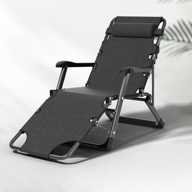 Beach folding long deck chair balcony leisure nap lounge chair back chair portable folding bed