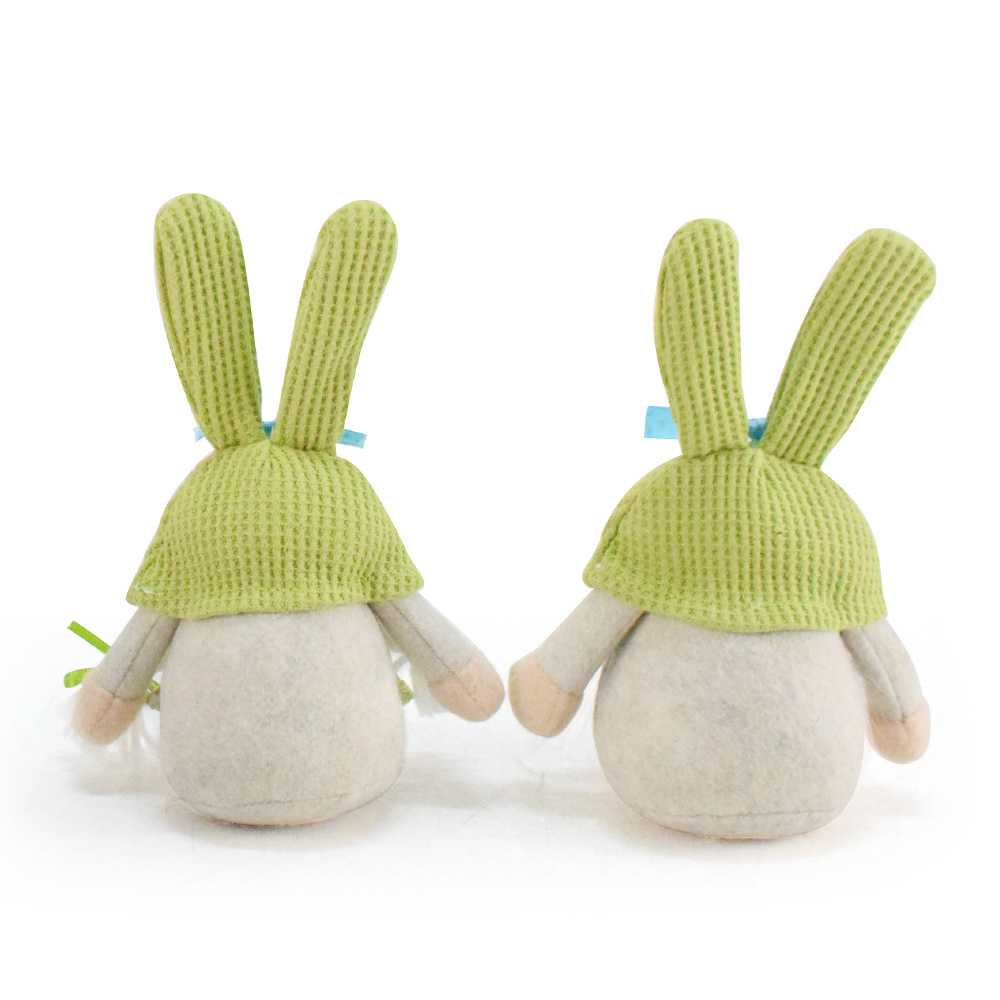 Handmade Little Green Rabbit Dwarf Easter Bunny Decoration New Spring Home Christmas Halloween Ramadan Boxed Gift Gongke Dolls