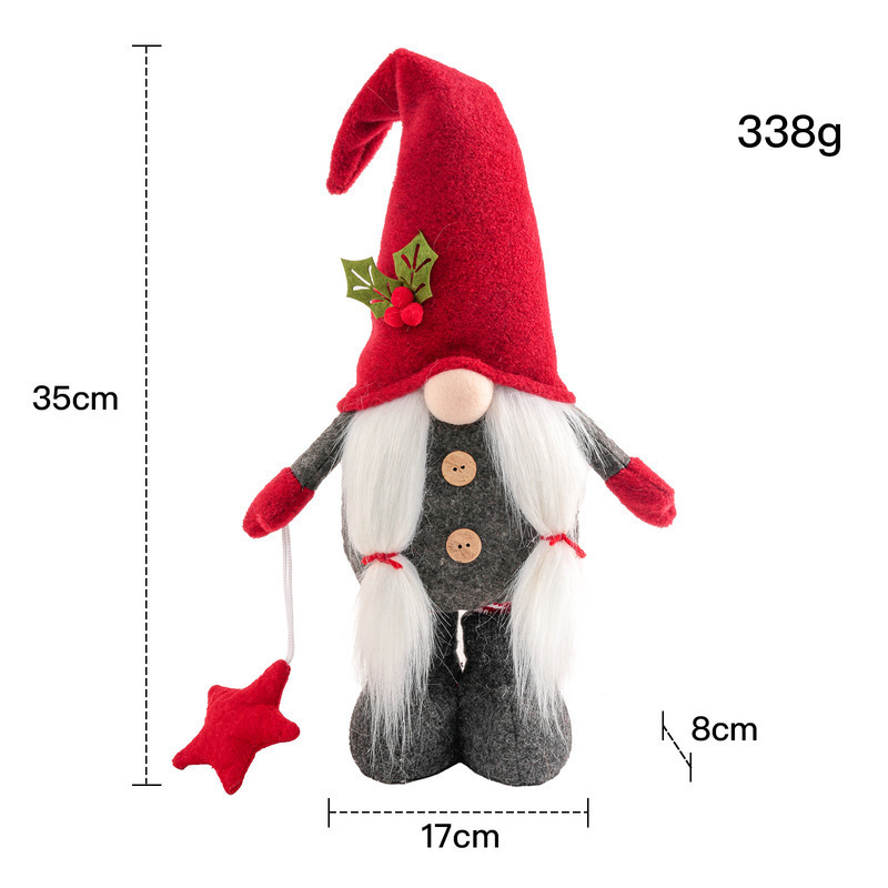 Christmas LED Retractable Gnome Long Legs Standing Faceless Santa Dolls Forest Man Telescopic Toy Decoration Ornaments Gift Kid