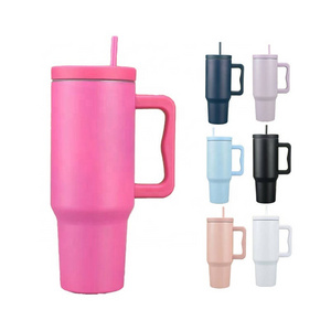 2024 Double Wall Stainless Steel Insulated 40OZ H4.0  Powder Coated Adventure Quencher Travel Cup Mug Tumbler With Handle