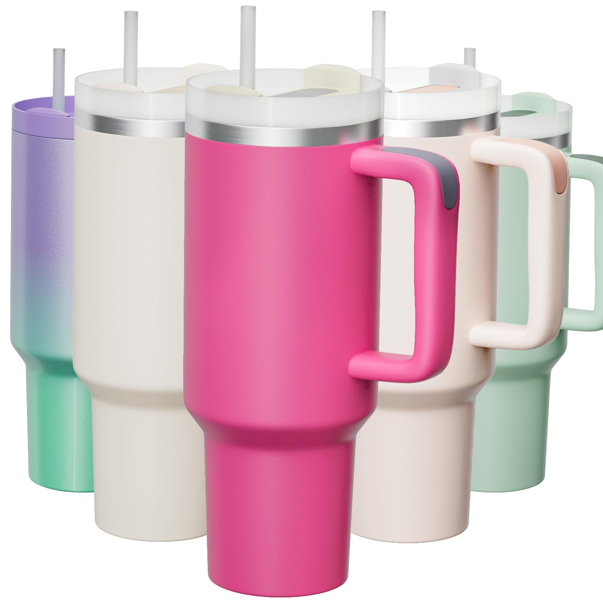 wholesale Quencher H2.0 40 oz tumbler with Handle Straw Double Wall thermos bottle Reusable Stainless Steel travel Mugs