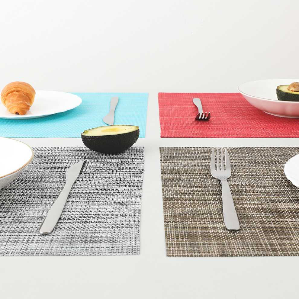 YIDIAN Placemat Heat Resistant Non-Slip Placemats for Dining Table  Washable Durable Vinyl Woven Place Mat  PVC Table Mats Sets