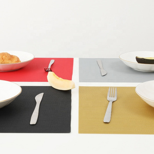 YIDIAN Wholesale Placemat Factory Eco-friendly Heat Insulation Plain Vinyl Woven Colorful Plastic PVC Dining Table Mats & Pads