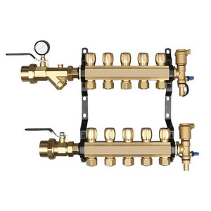 Floor Heating System Plumbing Stainless Steel PEX Pipe Manifold For Underfloor Heating 1"x1/2" 3way-10way Manifolds Valve