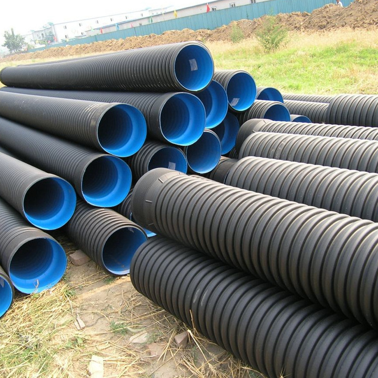 DN300/DN400/DN600/DN800 Storm Drain Dual Culvert Wall Water Smooth HDPE Corrugated Pipe