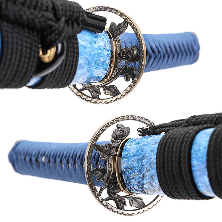 Blue Stingray Skin Japanese Samurai Sword Toy Sword Wooden katana