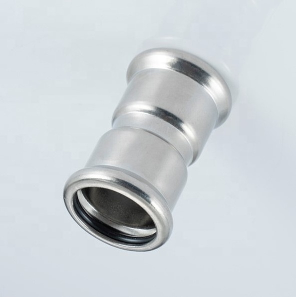 DVGW534 EN10312 Stainless steel plumbing joint 54mm press fittings Equal Coupling crimping machine match pipe fittings