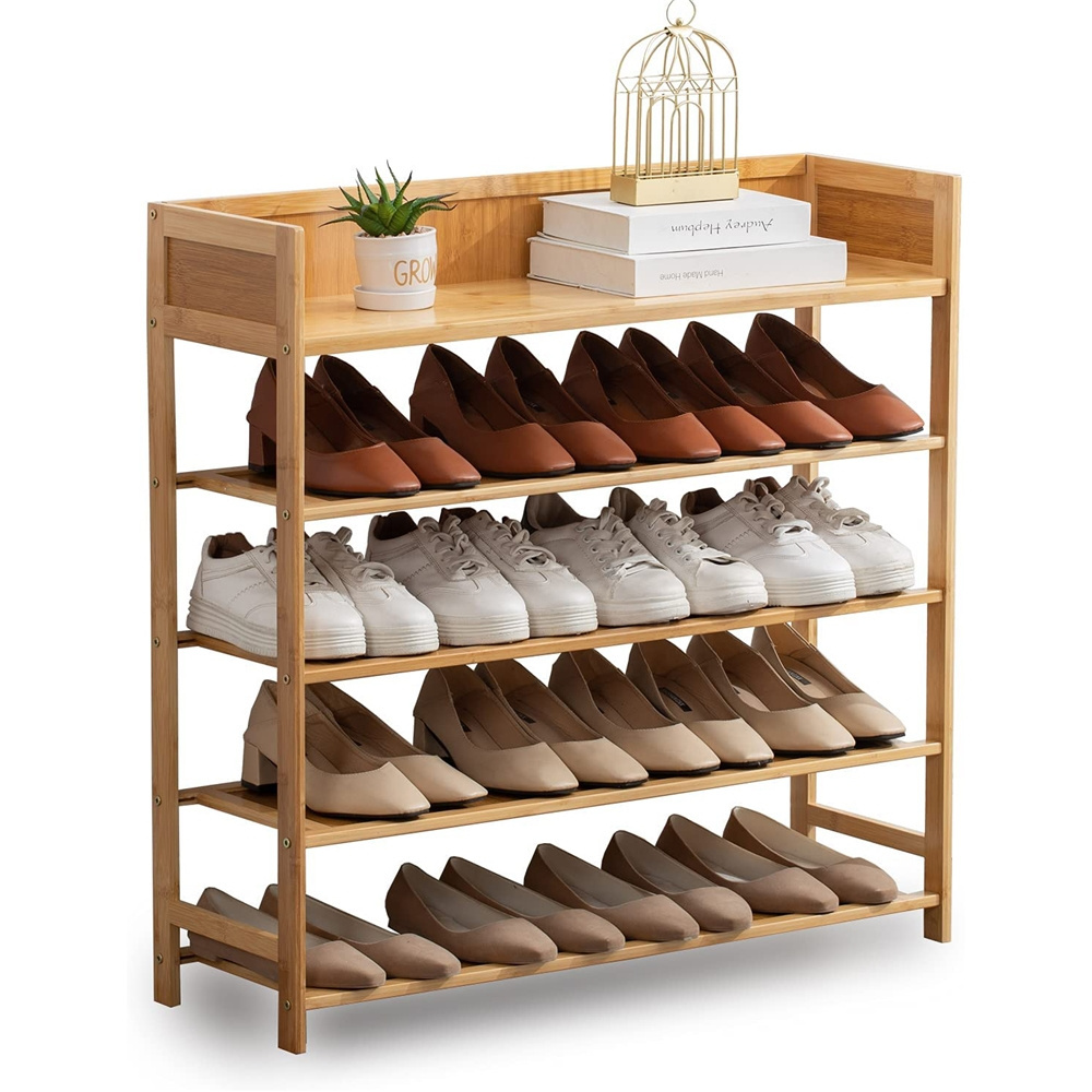 Eco Friendly Bamboo Wood 3-Tier Shoe Rack And Tower