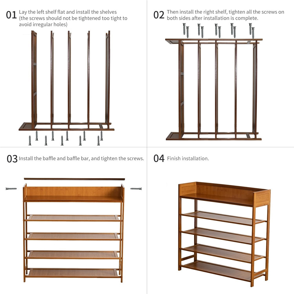 Eco Friendly Bamboo Wood 3-Tier Shoe Rack And Tower