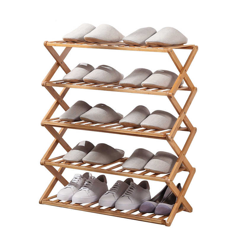 Logo Customized Screen Printing Wooden Slippers Shoes Rack New Design Bamboo Tower Shoe Organizer Entryway Shoes Storage Rack