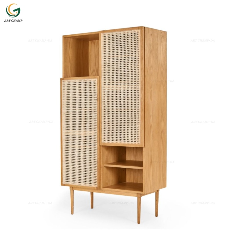 Home Decorative Furniture Living Room Modern Storage Cabinet Rattan Shoe Rack