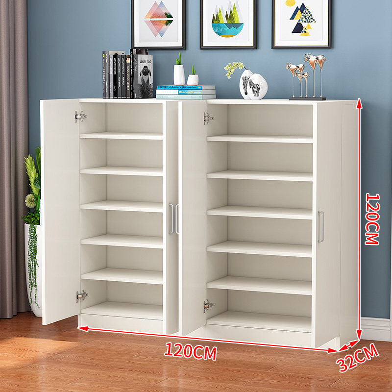 Customized storage cabinet multi layers shoe rack two doors wooden shoe cabinet