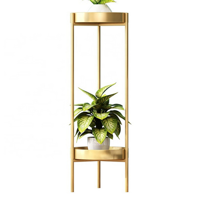 Modern Nordic Designs Iron Metal Gold Tall Flower Stand Floor Pot Plants Rack Plant Stand for Balcony Indoor Home Furniture