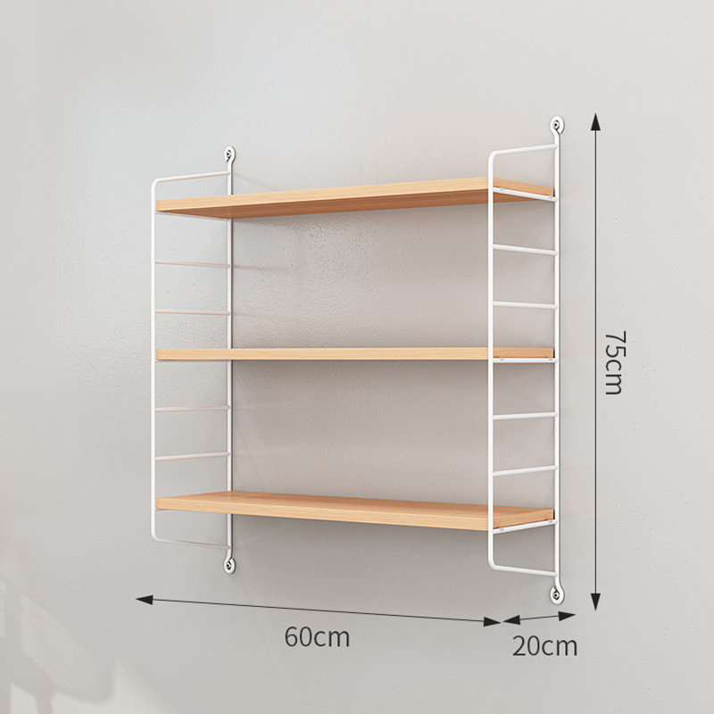 Wall Shelf Storage Modern Industrial Metal &  Wood Adjustable Wall   Floating Shelves Wall book shelf