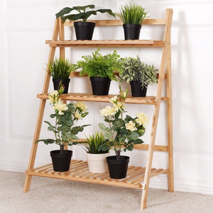 High Quality Garden wooden Plant Stands, Bamboo flower Display Rack, pot shelf