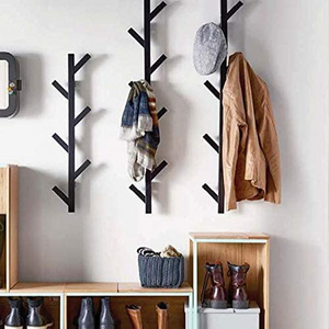 Heavy Duty Metal Stainless Steel Coat Rack Hanger Wall Mounted- 5 Tri Hooks Rail for Towel Purse Robes Mudroom Bathroom Entryway