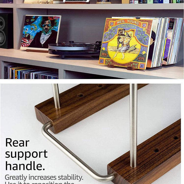 Multi Function Wood File Folder Vinyl Record Rack,audio big cd case rack stand,floating Iron Divider Wholesale Wood CD Rack