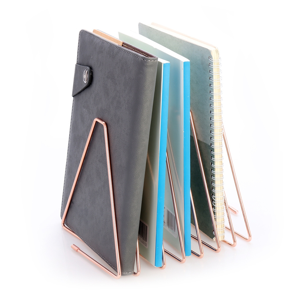 Magazine Holder and Triangle File Folder Racks Record Holder Desktop Metal Wire Vinyl Record Organizer for Office Home