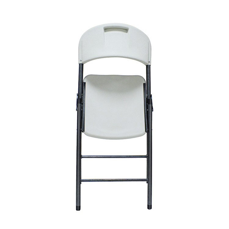 Manufacturer Hot Sales Cheap White Metal Frame Folding Chair Plastic Outdoor Furniture