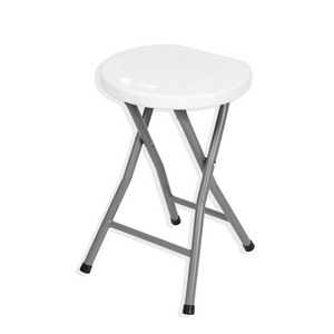 Wholesale Hot Sale Lightweight Easy to Carry White Small Round Portable Plastic Folding Stool