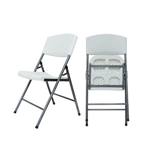 Portable Restaurant White Plastic Banquet Folding Chair Outdoor For Wedding And Party Metal Outdoor