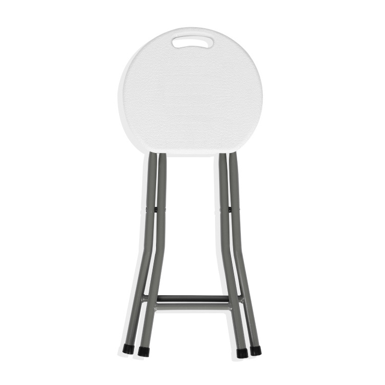 Wholesale Hot Sale Lightweight Easy to Carry White Small Round Portable Plastic Folding Stool