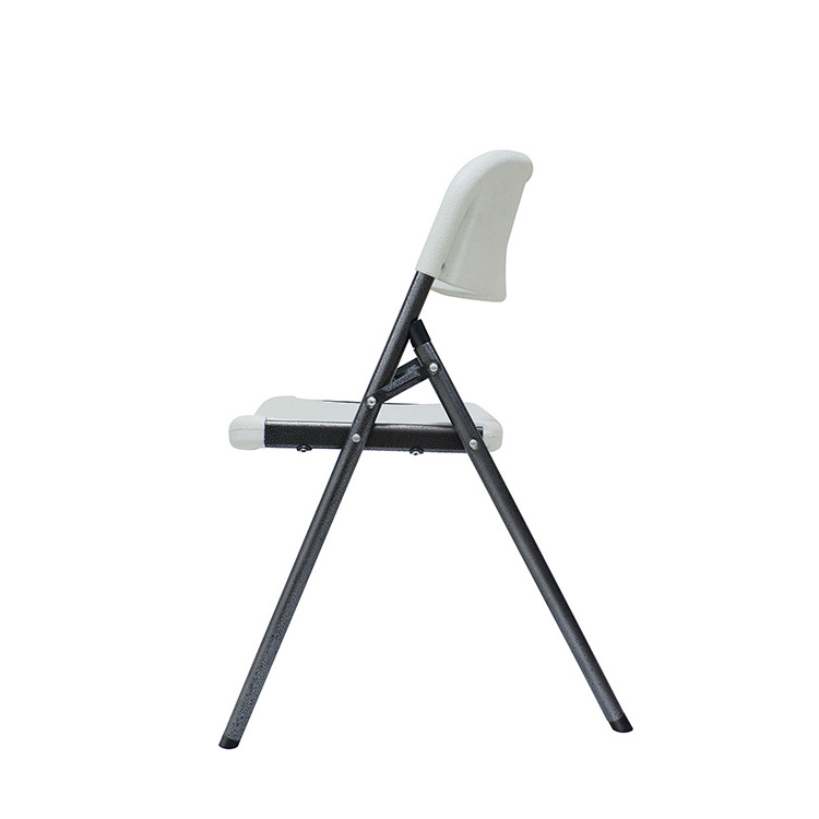 Manufacturer Hot Sales Cheap White Metal Frame Folding Chair Plastic Outdoor Furniture