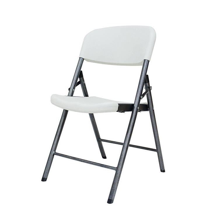 Manufacturer Hot Sales Cheap White Metal Frame Folding Chair Plastic Outdoor Furniture