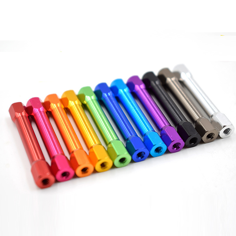 Customized  M3 Colorful Aluminum  Knurled Standoff Spacer For Drone UAV FPV