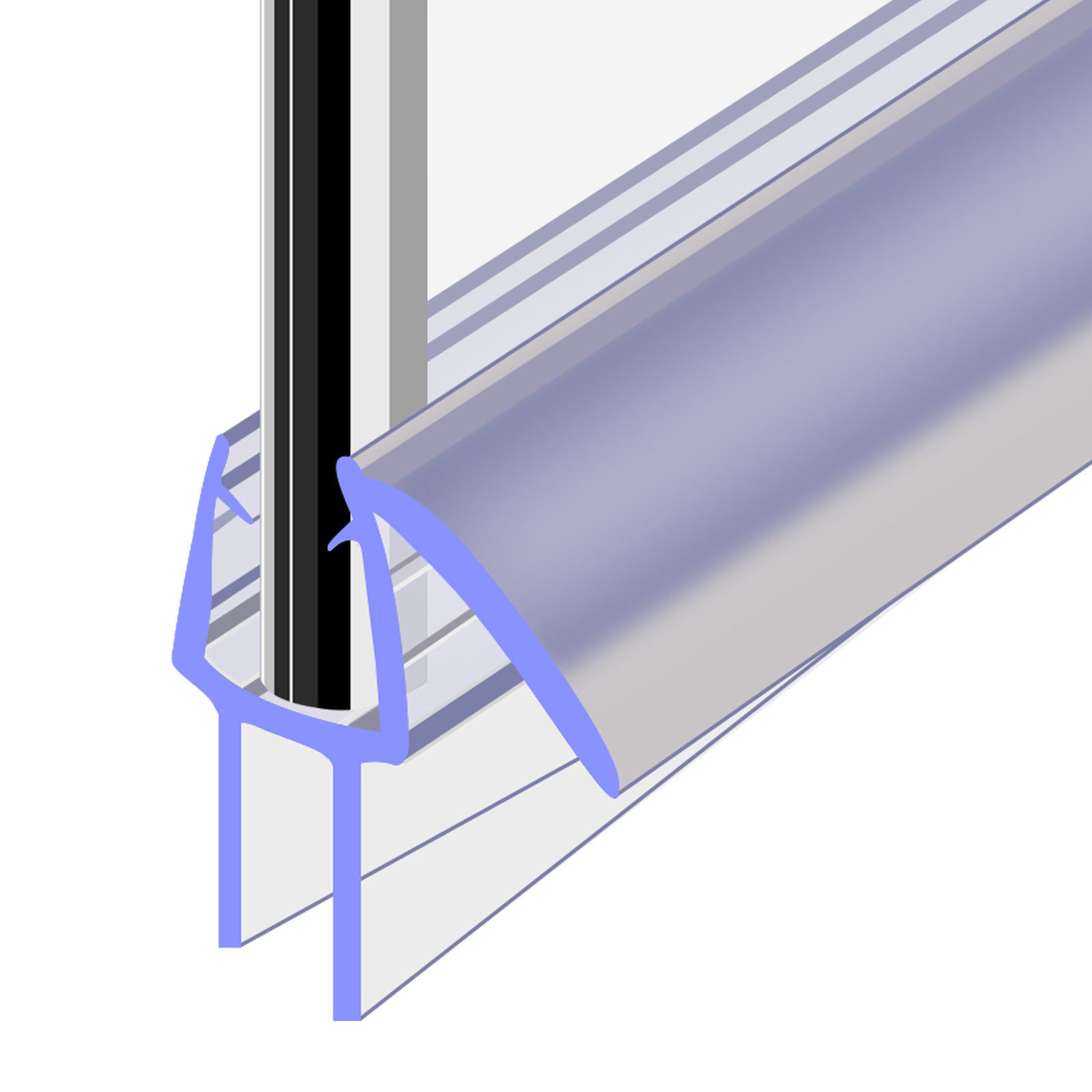 Shower Bath screen seals  Frameless Shower Door Bottom Seal Stop Shower Leaks and Create a Water Barrier