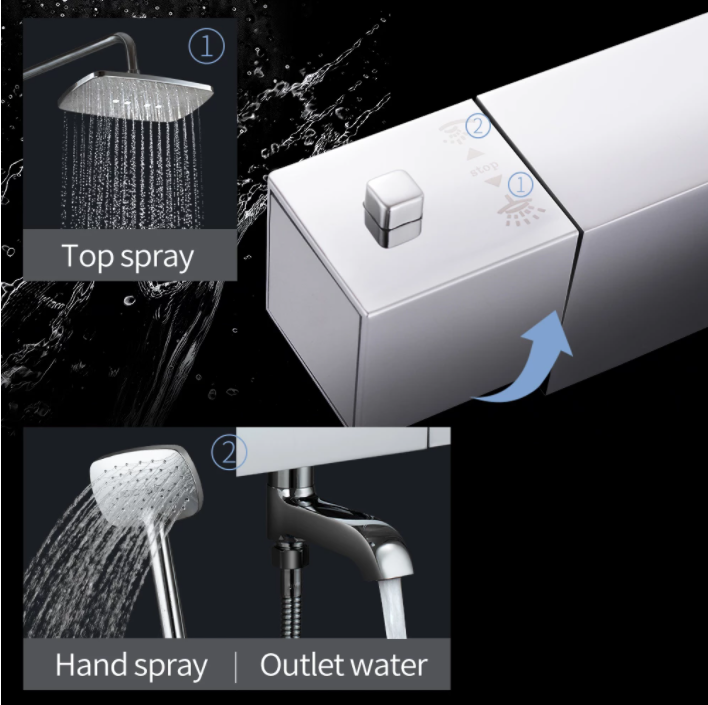 Chrome Thermostatic Bar Shower Mixer Valve Anti Scald Tap Thermostatic Shower Faucet Mixer