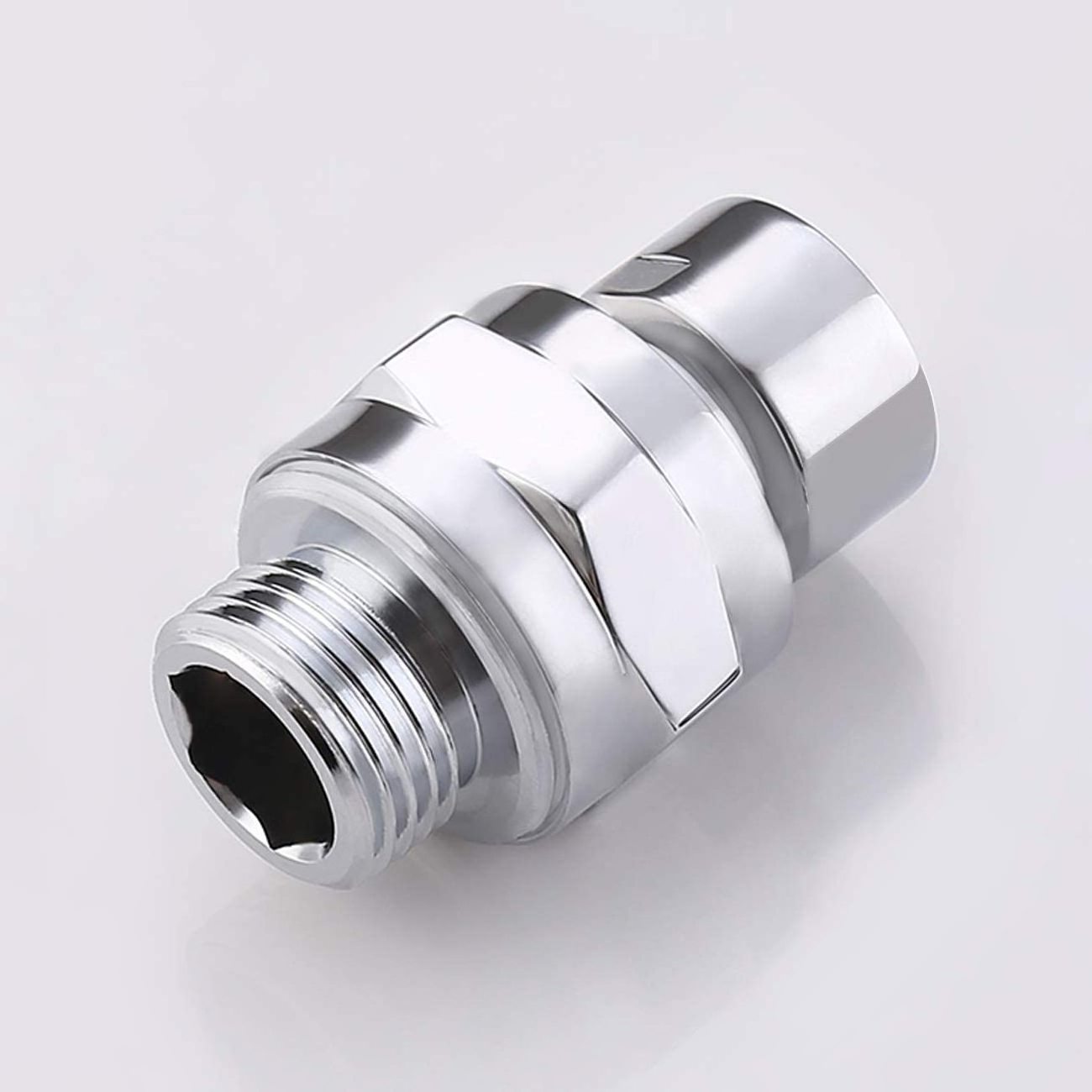 Shower Connector Ball Joint Shower Head Swivel Ball Adapter Brass Adjustable Shower Arm Extension Chrome